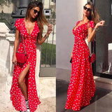 Lovely  Bohemia Floral V Neck Maxi Dress