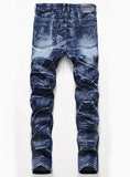 Men's Jeans Printed Zipper Vogue Slim