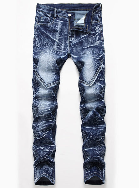 Men's Jeans Printed Zipper Vogue Slim
