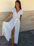 Lovely  Bohemia Floral V Neck Maxi Dress