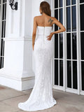 Sweetheart Neckline White Lace Mermaid Party Dress