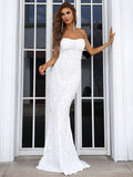 Sweetheart Neckline White Lace Mermaid Party Dress