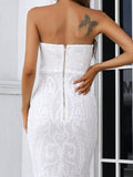 Sweetheart Neckline White Lace Mermaid Party Dress