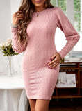 AUTUMN AND WINTER SLIM KNIT SHORT DRESS