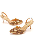 POINTED STILETTO RHINESTONE SANDALS WEDDING SHOES