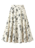 FLORAL SMALL PLUM BLOSSOM PRINT SKIRT