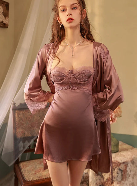 SEXY LACE-SUPPORTED PALACE-STYLE SLING NIGHTDRESS