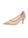 SHALLOW-MOUTHED POINTED MESH LACE SHOES