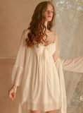 SEXY GAUZE PERSPECTIVE CHEST NIGHTDRESS SUIT