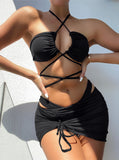 Three-piece Split Bikini Swimsuit