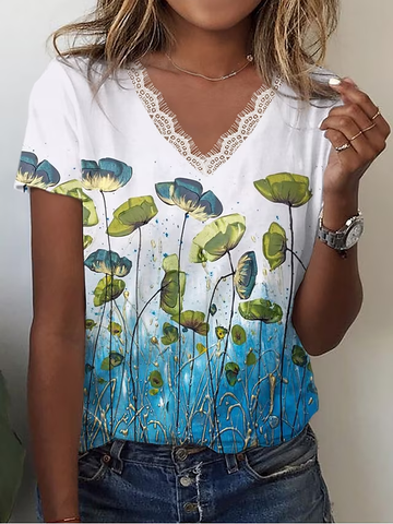 SUMMER BLOOMING LACEY TEE