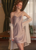 SEXY SATIN HALTER NIGHTDRESS SUIT