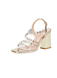 THICK-HEELED RHINESTONE TRANSPARENT SANDALS