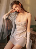 SEXY LACE-SUPPORTED PALACE-STYLE SLING NIGHTDRESS