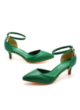 LOW-HEELED POINTED SANDALS WEDDING SHOES