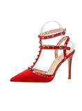 STILETTO POINTED HOLLOW RIVETS ROMAN SANDALS
