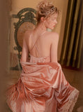 SEXY VELVET CHEST PAD STRAPS NIGHTDRESS SUIT