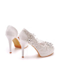 11 CM FISHMOUTH STILETTO SANDALS WEDDING SHOES