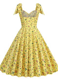Flower Hepburn Bow Suspender Dress