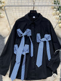 Elegance Nautical-Inspired Bow Tie Shirt