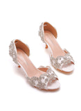 FISH-BILLED HIGH-HEELED RHINESTONE WEDDING SHOES