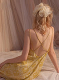 SEXY FLOWER BACKLESS CROSS SUSPENDER NIGHTDRESS