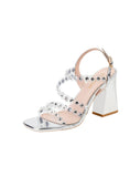 THICK-HEELED RHINESTONE TRANSPARENT SANDALS