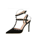 STILETTO POINTED HOLLOW RIVETS ROMAN SANDALS