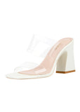 TRANSPARENT THICK-HEELED HIGH HEELS SLIPPERS