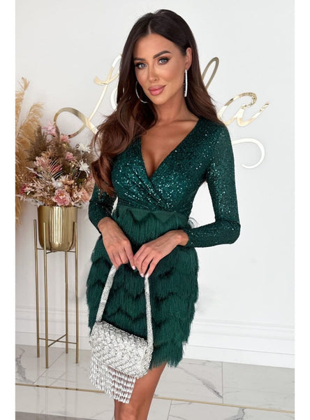 Long Sleeve Sequin Short Dress Ncocon Long Sleeve Sequin Short Dress Ncocon
