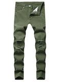 Men's Fashion Jeans Zipper Straight Slim Fit White