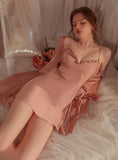 SEXY SATIN PAJAMAS SUSPENDER NIGHTDRESS SUIT