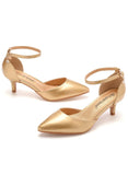 LOW-HEELED POINTED SANDALS WEDDING SHOES