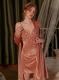 SEXY VELVET LACE SUSPENDER PAJAMAS