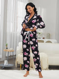 FASHION LONG-SLEEVED NIGHTGOWN TWO-PIECE SUIT