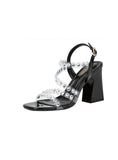 THICK-HEELED RHINESTONE TRANSPARENT SANDALS