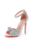 11CM FISHMOUTH HIGH HEEL RHINESTONE SANDALS
