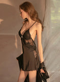 SEXY SATIN SUSPENDER NIGHTGOWN SUIT