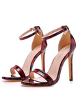 SEXY LEOPARD PRINT ROUND HEAD SANDALS