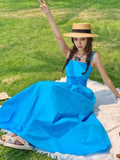 Spaghetti Straps Bright Blue Vacation Dress