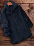 Casual Long Sleeve Winter Fur Outerwear Coat