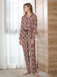 FASHION LEOPARD PRINT LONG-SLEEVED TROUSERS PAJAMAS SUIT