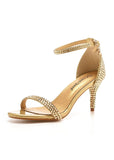SHALLOW-MOUTHED THIN-HEELED DIAMOND WEDDING SHOES