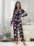 FASHION LONG-SLEEVED NIGHTGOWN TWO-PIECE SUIT