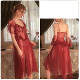 SEXY MESH PAJAMAS PERSPECTIVE NIGHTDRESS SET