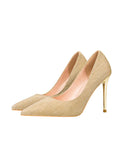 SHINY HIGH-HEELED POINTED THIN HEELS SHOES