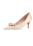 THIN HEELS POINTED PEARL RHINESTONE SHOES