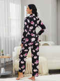 FASHION LONG-SLEEVED NIGHTGOWN TWO-PIECE SUIT