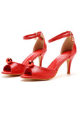 7 CM ROUND TOE HIGH HEELS SANDALS