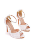 11 CM SHALLOW MOUTH THIN-HEELED PEARLS SANDALS